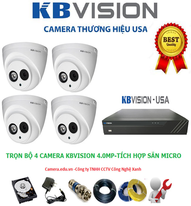 Trọn bộ 4 camera Kbvision