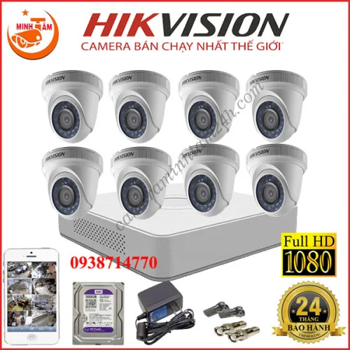 LẮP ĐẶT TRỌN BỘ 8 CAMERA HIKVISION HD-TVI 1080P