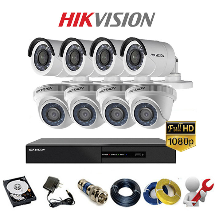 Trọn Bộ 8 camera HIKVISION