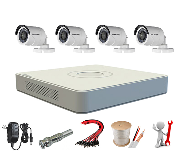 TRỌN BỘ 4 CAMERA HIKVISION FULLHD-TVI 2.0MP